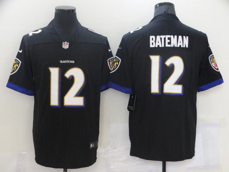 Men Baltimore Ravens #12 Bateman Black Nike Vapor Untouchable Limited 2021 NFL Jersey
